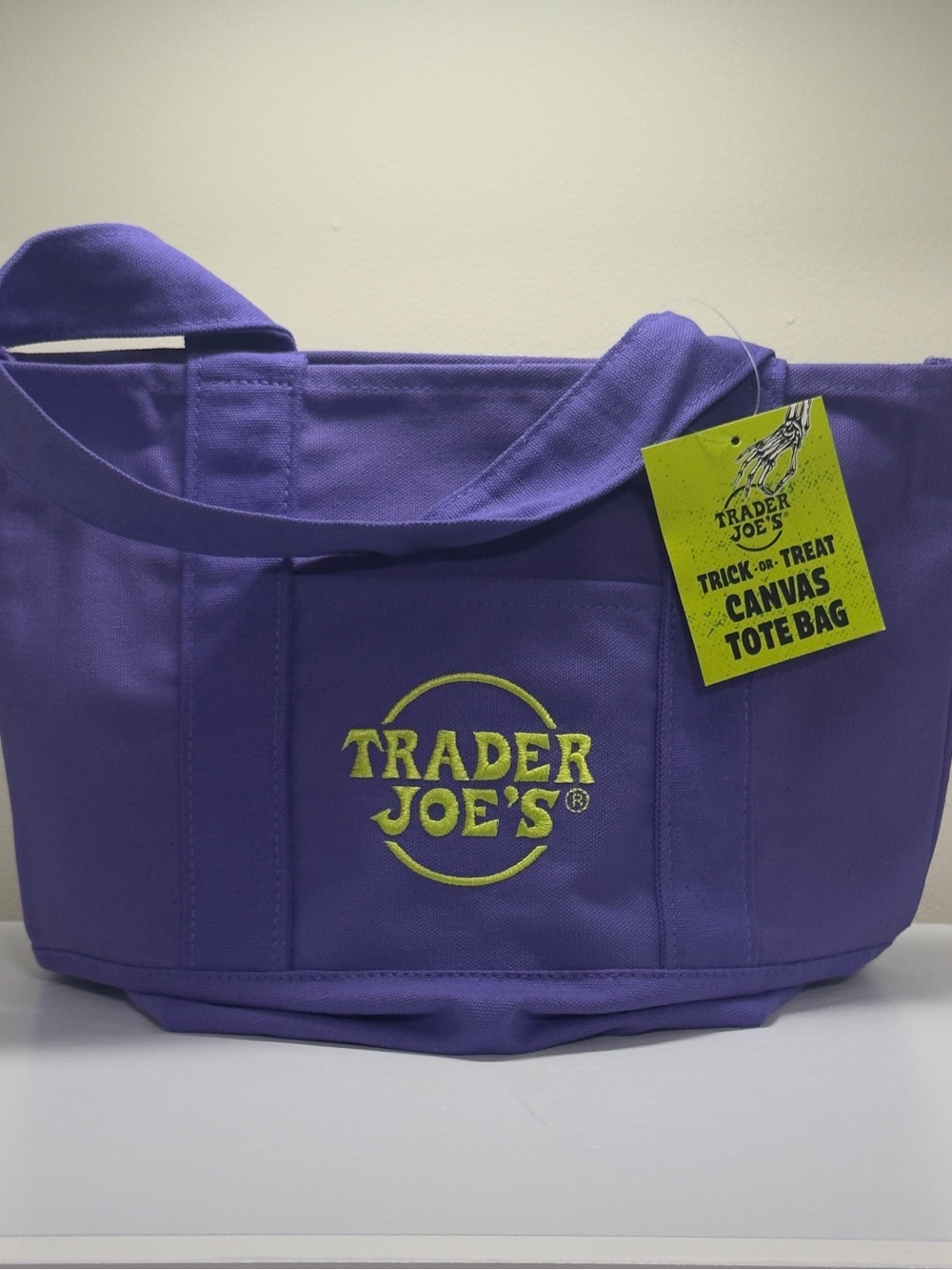 NWT Trader Joe's Purple Canvas Tote Bag